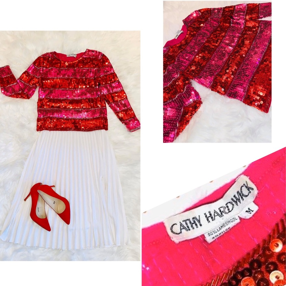 sequin blouse with many colors.